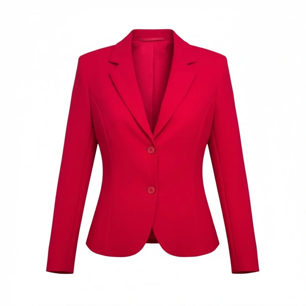 Allegra K New Bold Red Women's Medium Blazer Lightweight w/ Padded Shoulders - Picture 2 of 9